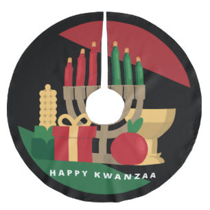 ring Lycklig Kwanzaa julgran skirt Julgransmatta Borstad Polyester