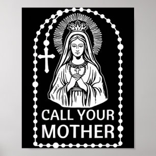 Ring mamma katolsk humor jungfru maria tro konst poster