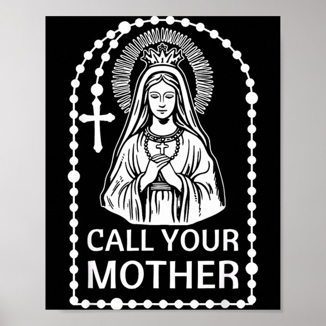 Ring mamma katolsk humor jungfru maria tro konst poster (Framsidan)