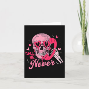 Ring mig aldrig Anti-valentine Rosa Dödskalle Roli Kort