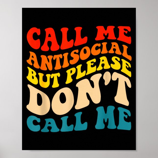 Ring mig asocial men vänligen inte ring mig  poster (Framsidan)