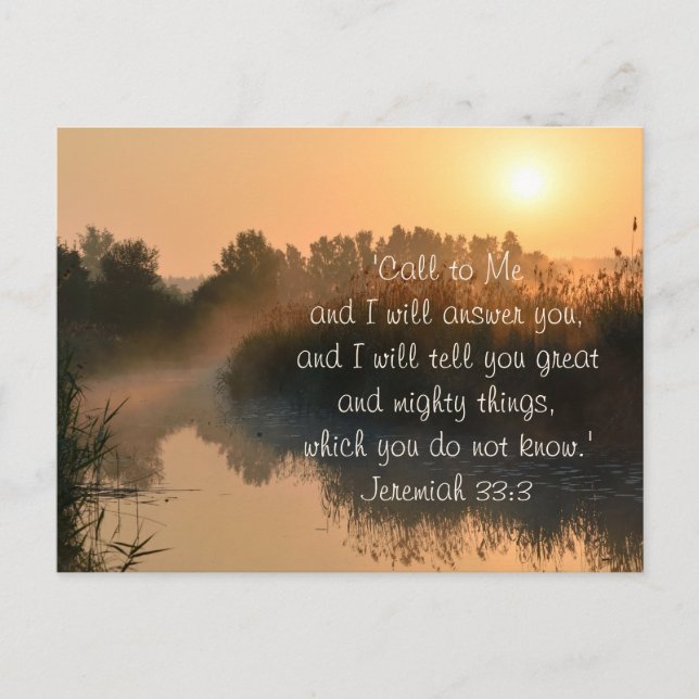 Ring mig, Bible Verse Jeremiah 33:3-vykort Vykort (Framsida)