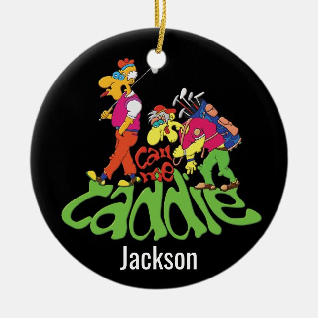 Ring mig Caddie 🏌️ ‍ ♂️ Julgransprydnad Keramik (Framsidan)