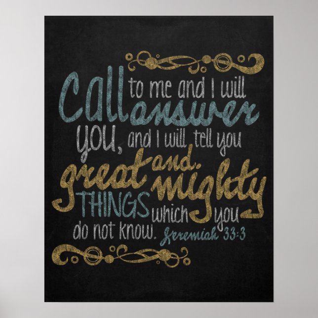 Ring mig Chalkboard Art Poster (Framsidan)