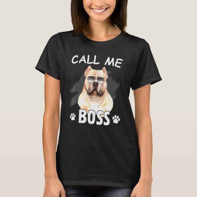 Ring mig Chef American Bully Hund Hund aveln T Shirt (Framsida)