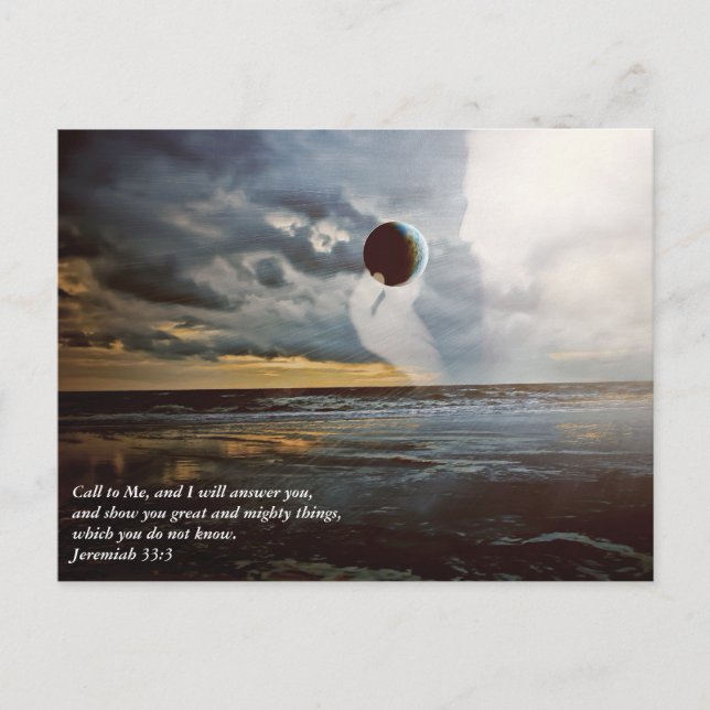 Ring mig ~ Christian Bible Verse Encouragag Vykort (Framsida)