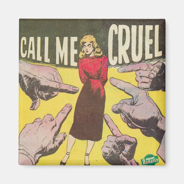 Ring mig Cruel Retro-Tecknad Magnet (Framsidan)
