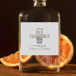 Ring mig gammaldags Retro Vit Whiskey Födelsedag Spritflaskor Etikett