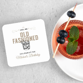 Ring mig gammaldags Retro vit whisky födelsedag Underlägg Papper Kvadrat