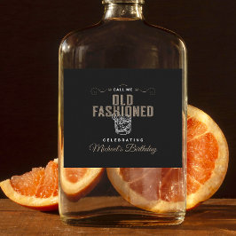 Ring mig gammaldags whisky cocktail födelsedag spritflaskor etikett