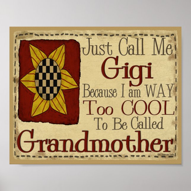 Ring mig Gigi, jag är för Coola för mormor. Poster (Framsidan)