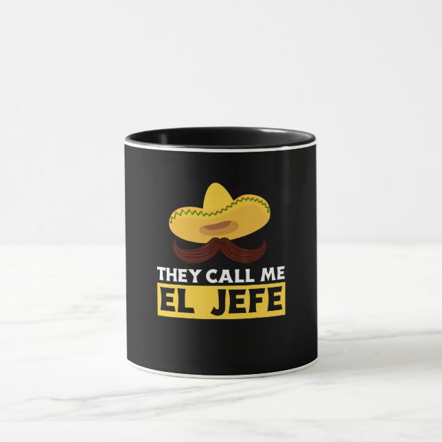Ring mig Jefe Funny Mexican Chef Cook Chef Gift Mugg (Center)