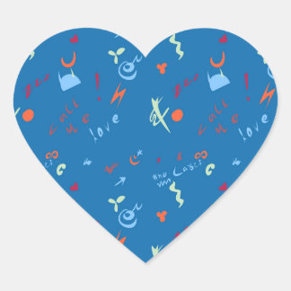 "Ring mig Kärlek" Mönster Hjärtformat Klistermärke