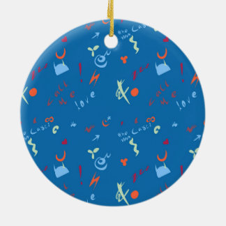 "Ring mig Kärlek" Mönster Julgransprydnad Keramik