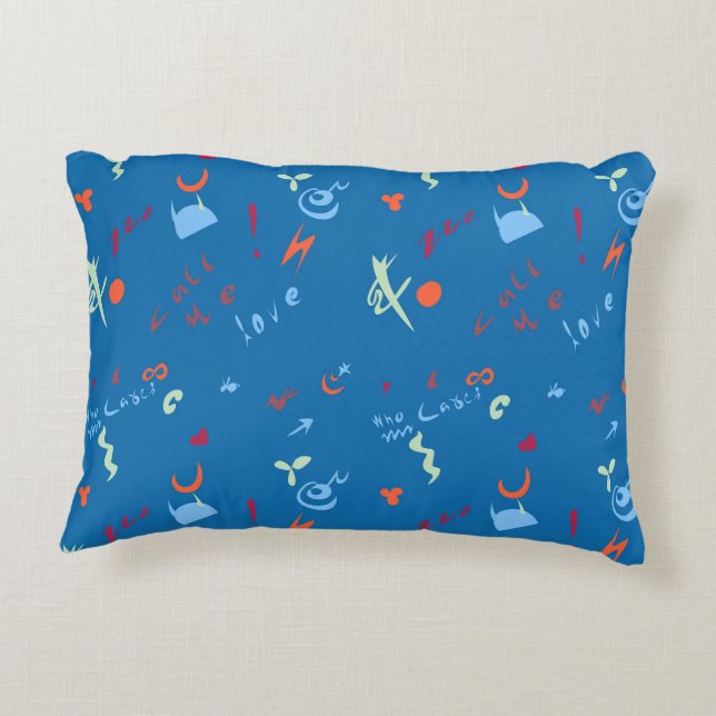 "Ring mig Kärlek" Mönster Prydnadskudde (Baksidan)