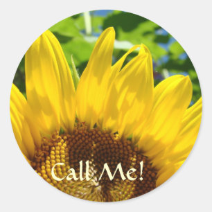 Ring mig! klistermärken Solrosar Blommiga klisterm