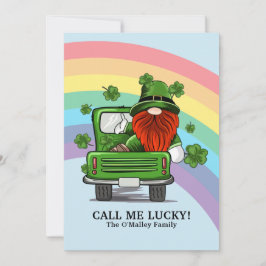 Ring mig Lucky Irish Gnome St patricks day Julkort