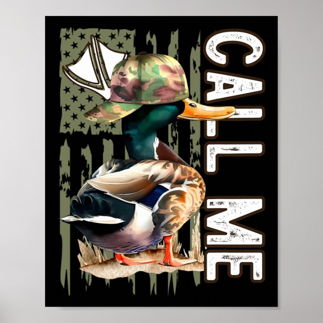 Ring mig Mallard Anka Hunter Hunting Season Cute D Poster (Framsidan)