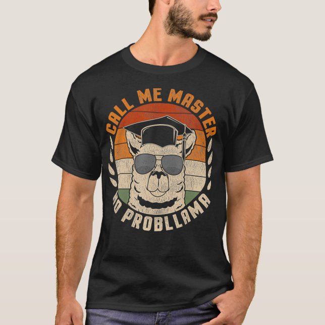 Ring mig Master Lama Master Hat College Student Gr T Shirt (Framsida)