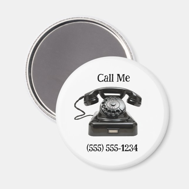 Ring mig Mobil Personlig för gammalmodig telefoni Magnet (Front/Back)