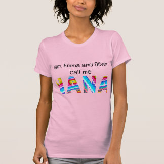Ring mig Nana Crochet Brev Child Namn T Shirt