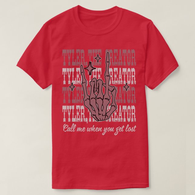Ring mig när du får borttappad Finger Skeleton T Shirt (Design framsida)