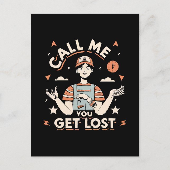 ring mig om du går vilse vykort (Framsida)