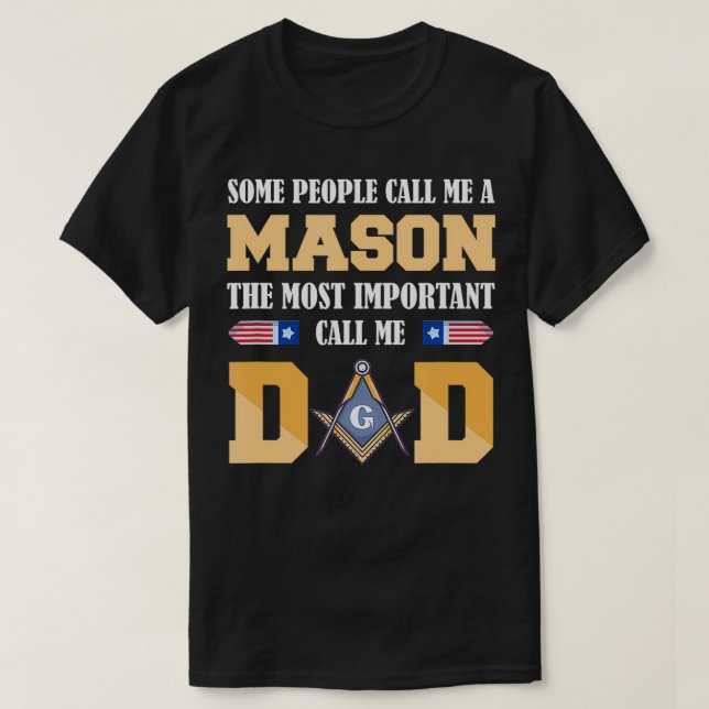 Ring mig Pappa Masonic Pappa Fars dag Gift Freemas T Shirt (Design framsida)