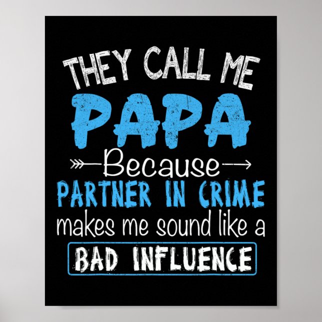 Ring mig Pappa-partner i brottmål Pappa Fars dag F Poster (Framsidan)