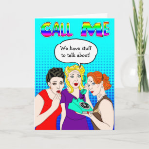 Ring mig Retro Pop Art Miss You Kort