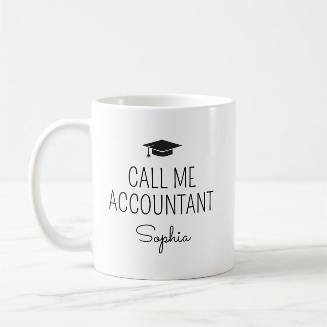 Ring Mig Revisor Personligt Namn Kaffemugg (Vänster)
