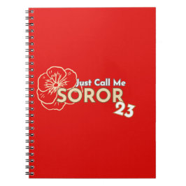 Ring mig Soror 2023 Crimsom & Cream Notebook Anteckningsbok