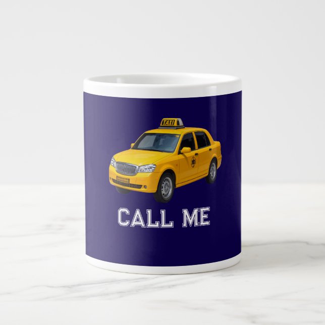 Ring mig Taxi roligt Jumbo Mugg (Framsidan)