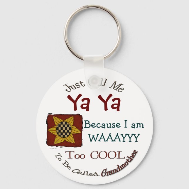 Ring mig Ya Ya-Coolan Grandma Keychain Prim Solros Nyckelring (Framsida)