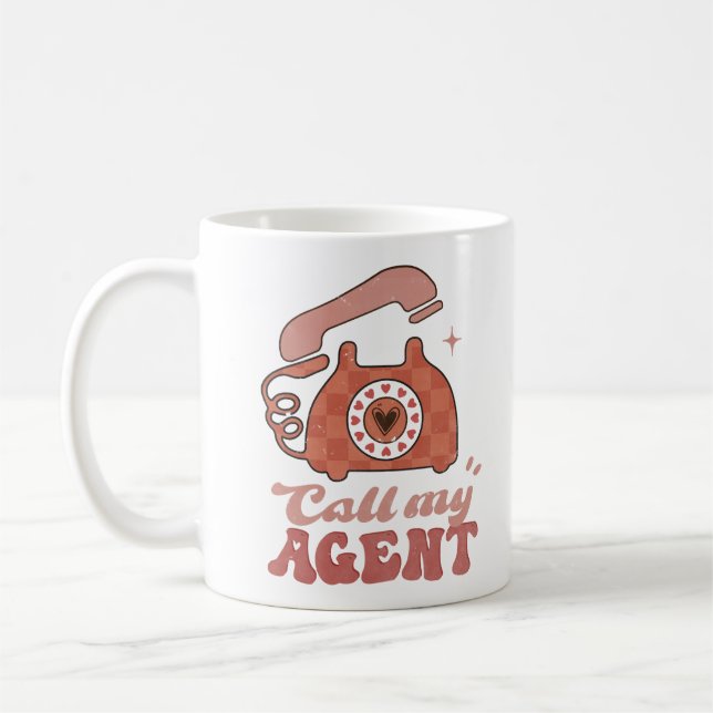 Ring min Agent-dag på Alla hjärtans dag Kaffemugg (Vänster)