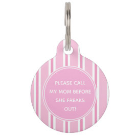 Ring min Mamma Cute Rosa och White Stripe. Djurbricka