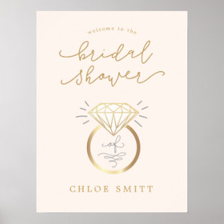 Ring Möhippa Välkomstskylt, Chic Diamond Ring Poster