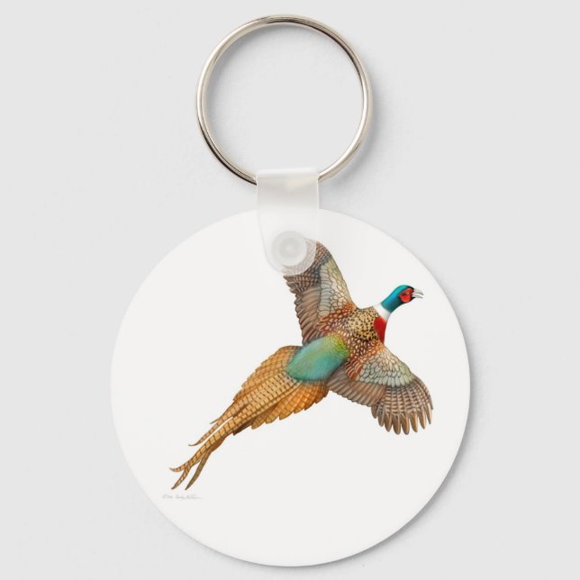 Ring Necked Pheasant Keychain Nyckelring (Framsida)