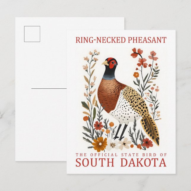 Ring Necked Pheasant of North Dakota Travel Vykort (Fram/baksida)