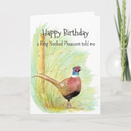 Ring Necked Pheasant Personality Birthday Roligt B Kort