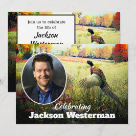 Ring Necked Pheasant Tupp Memorial Inbjudningar