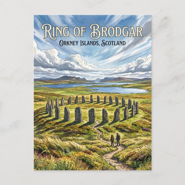 Ring of Brodgar Skottland Vykort (Framsida)