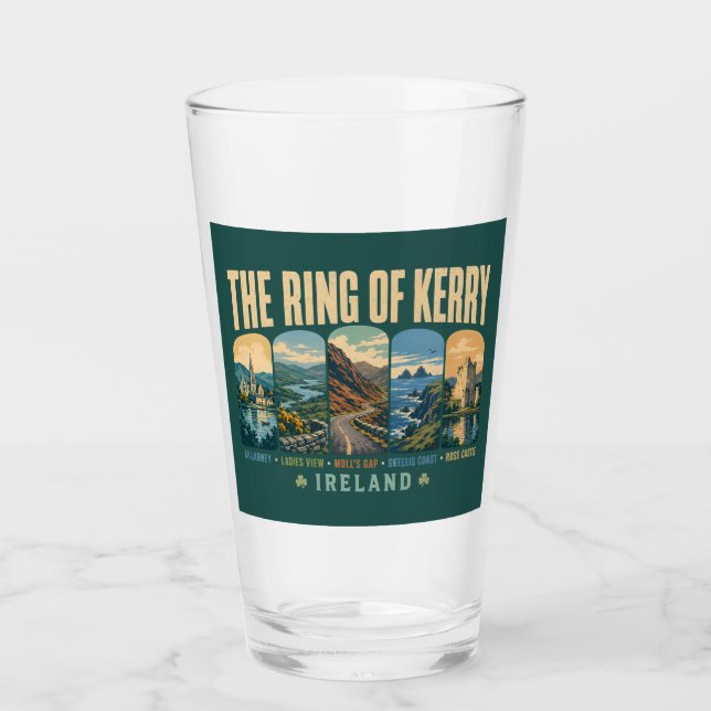 Ring of Kerry Ireland Landmarks Illustration Retro Glaskopp (Framsida)