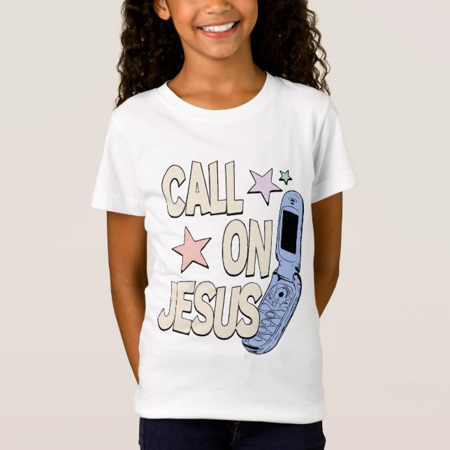 Ring på Jesus - Retro Faith Design T Shirt (Framsida)