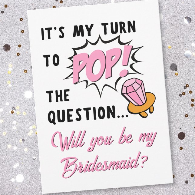 Ring Pop Retro Funny Cute Bridesmaid Frieri Kort (Skapare uppladdad)