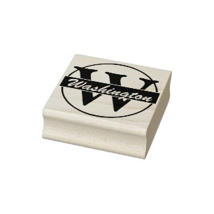 Ring & randar + ditt Monogram/namn Stämpel