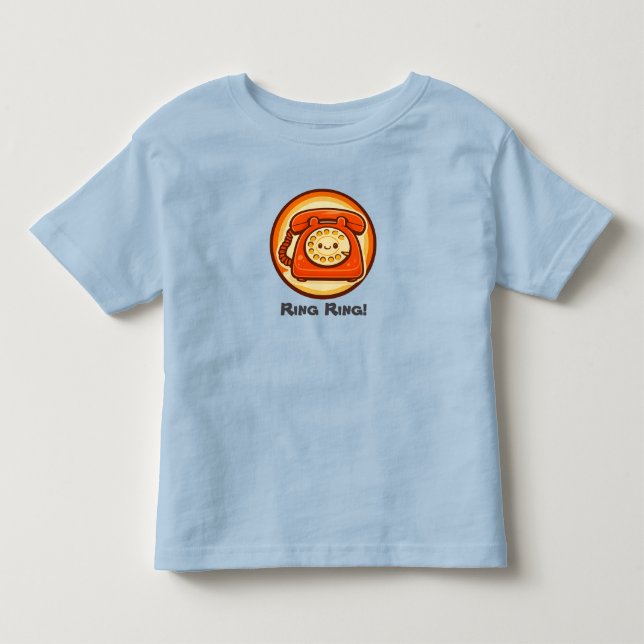 Ring Ring! Söt Retro Telefon Barn T-Shirt (Framsida)