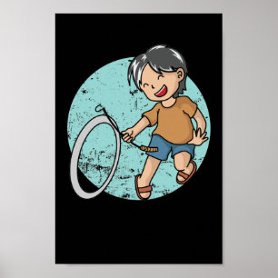 Ring Rolling Hula-Ring Reifenspiel Poster