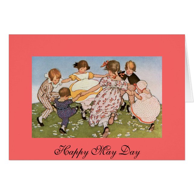 Ring runt om den Rosey vintagen Hälsningskort (Framsidan Horizontal)