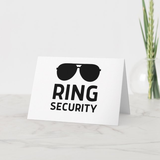 Ring säkerhet rolig vigsel ring bärare pojkar barn tack kort (Framsida)